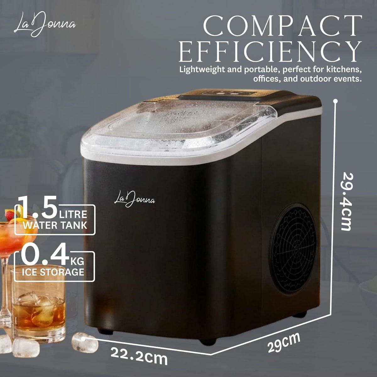 Portable Ice Maker Machine with Self-Cleaning & Dual Ice Sizes