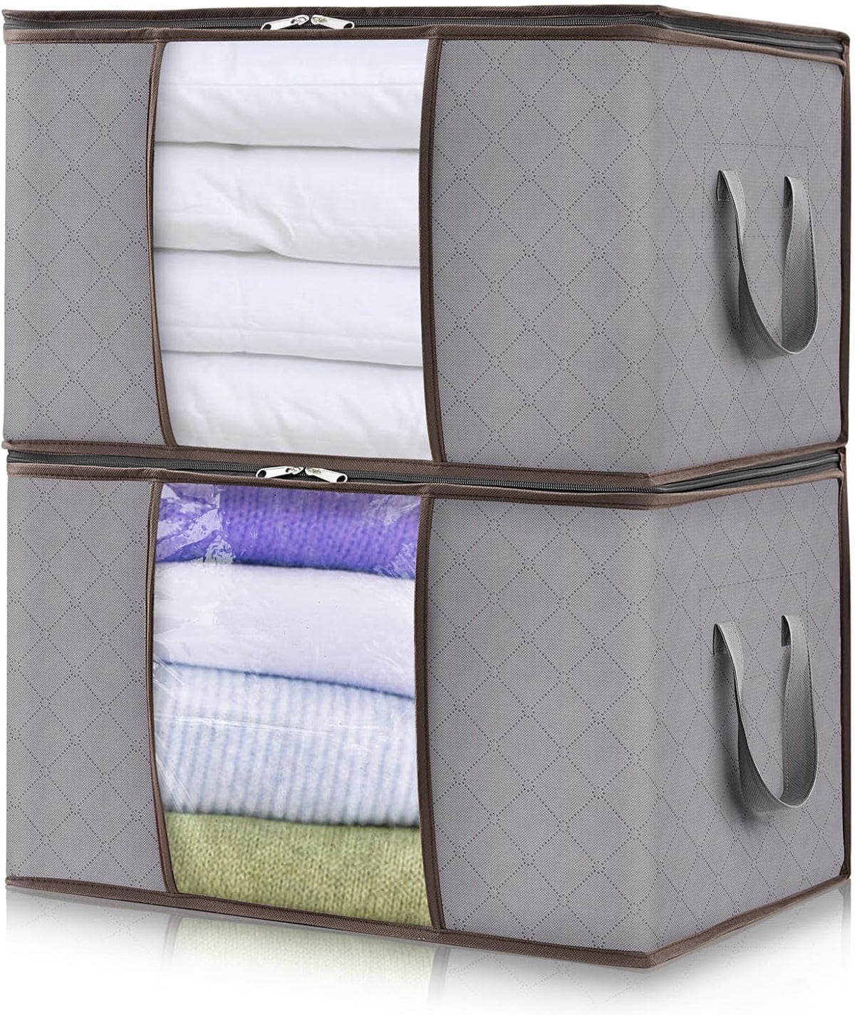 Foldable Storage Boxes with Handles and Front Window
