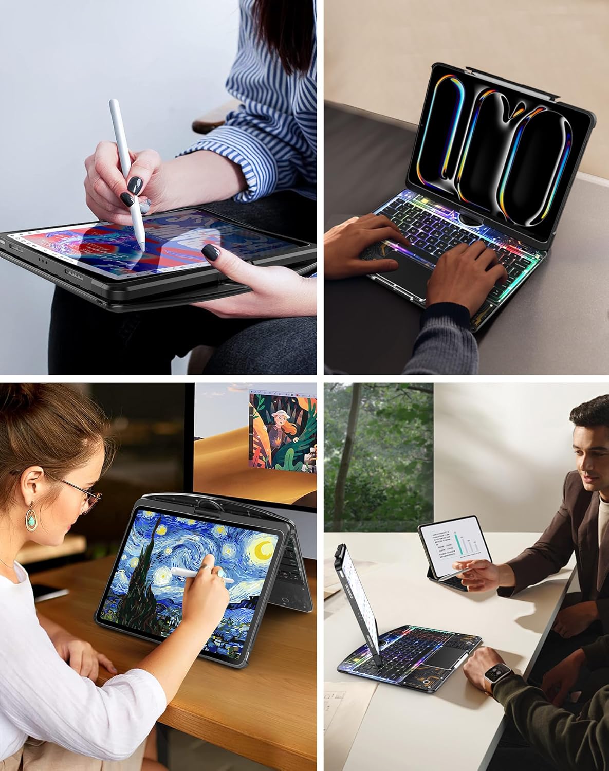Transparent 360° iPad Keyboard Case