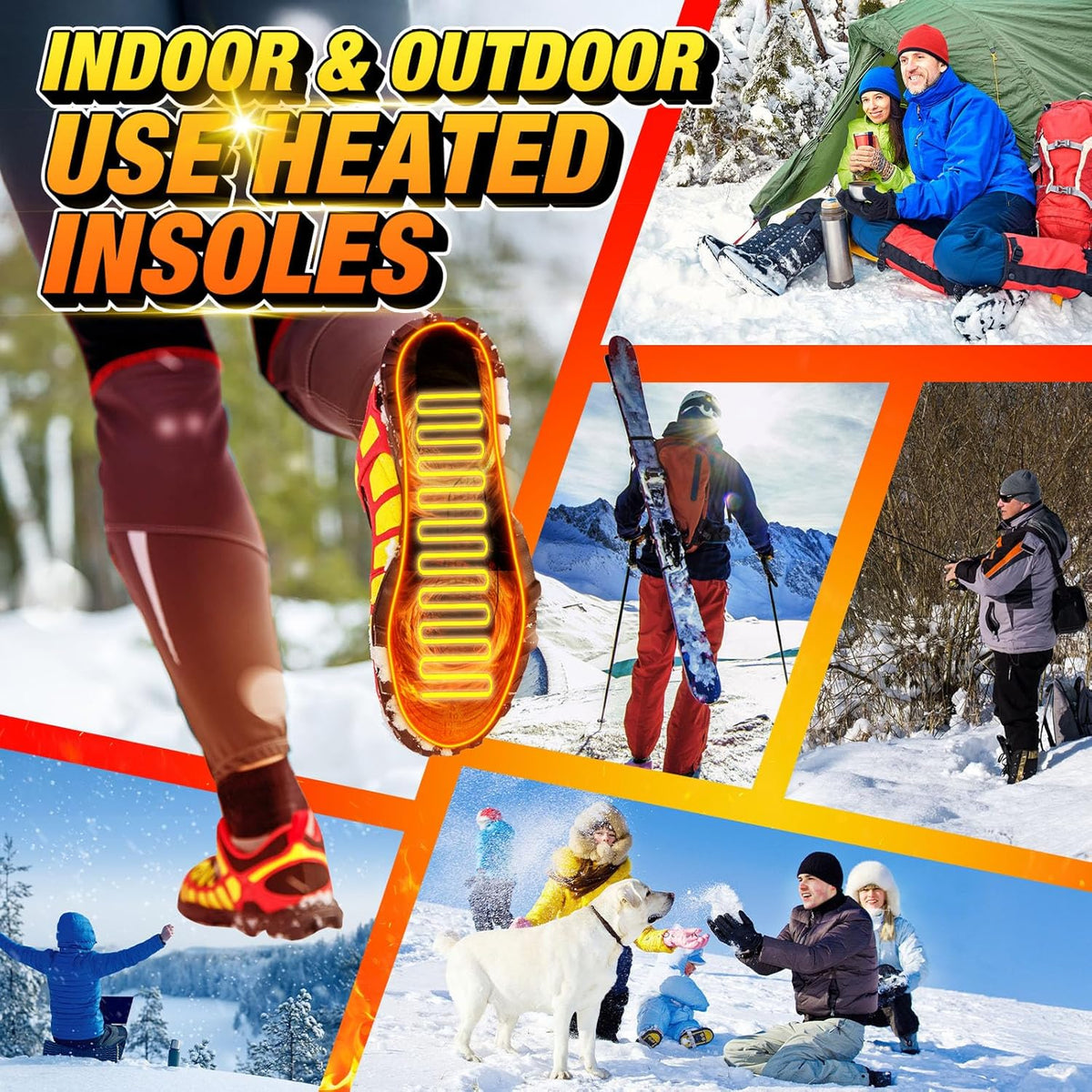 Rechargeable Heated Insoles Remote-Controlled Warming Inserts for Shoes