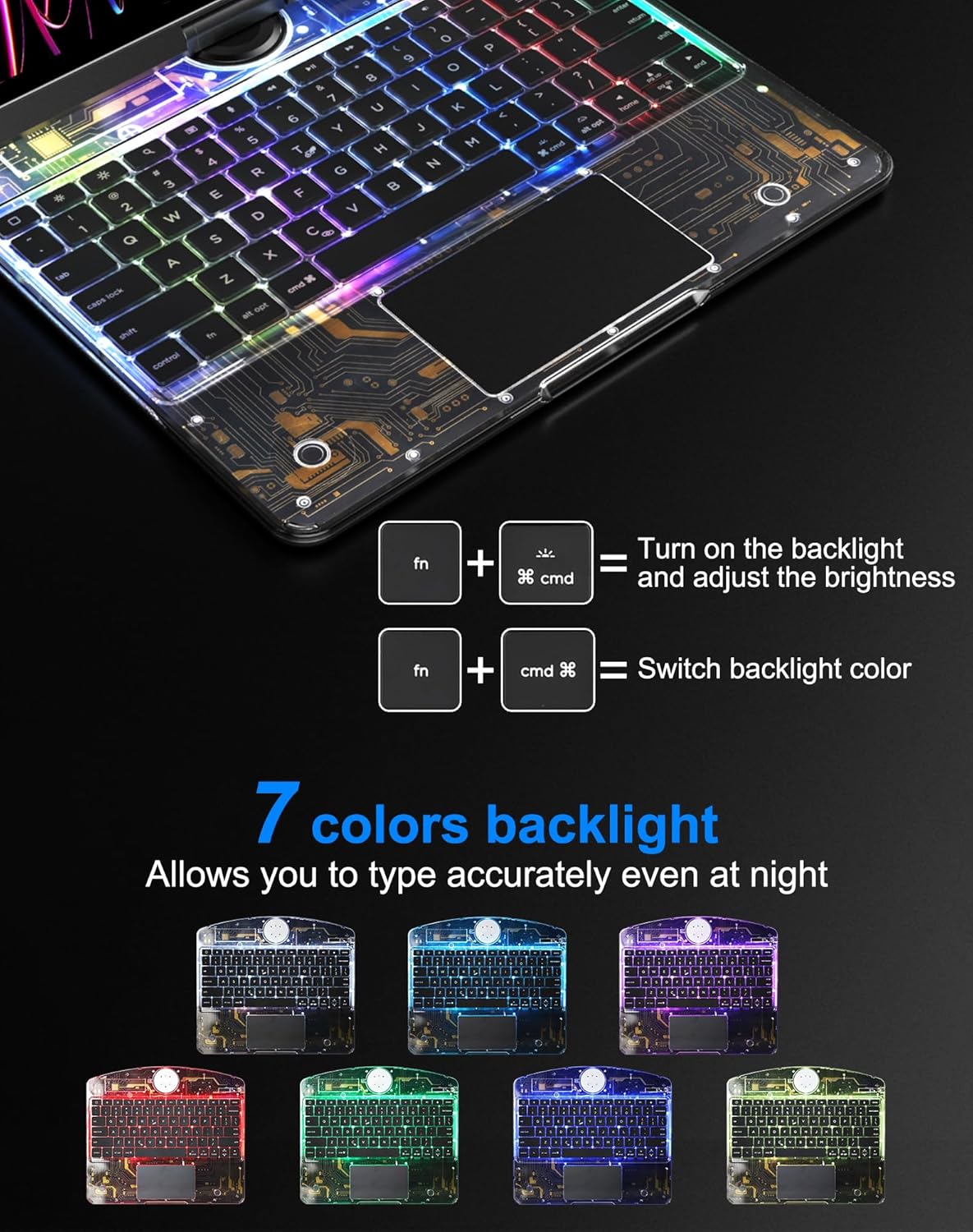 Transparent 360° iPad Keyboard Case
