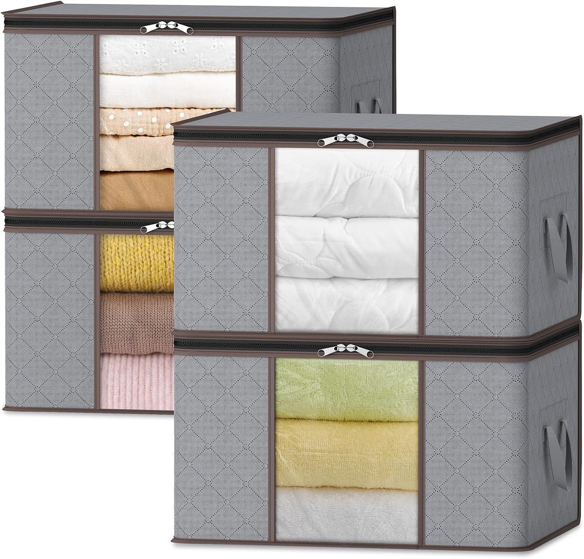 Foldable Storage Boxes with Handles and Front Window