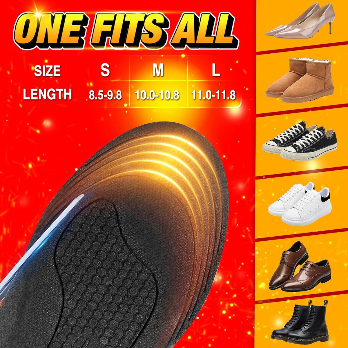 Rechargeable Heated Insoles Remote-Controlled Warming Inserts for Shoes