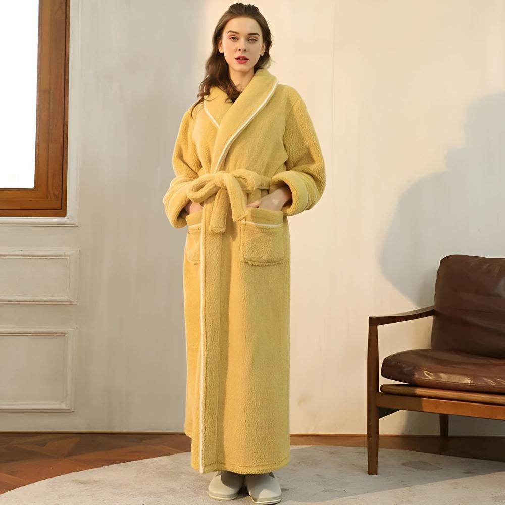 Elegant Lounge Robe with Waist Tie Closure