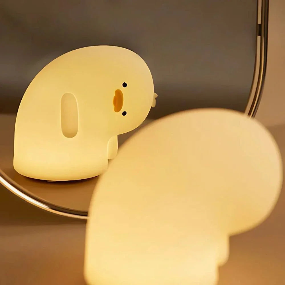 Cute Character Bedside Night Light Touch Control Rechargeable Lamp