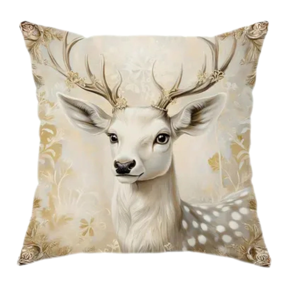 Vintage Holiday Cushion Cover Elegant Tree & Bow Pattern