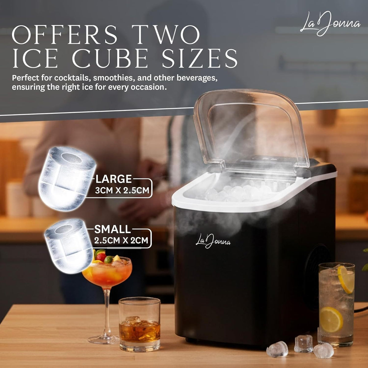 Portable Ice Maker Machine with Self-Cleaning & Dual Ice Sizes