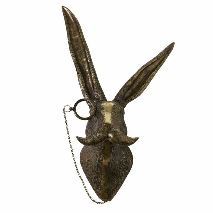 Decorative Deer Head Sculpture Rustic Textured Antler Wall Piece
