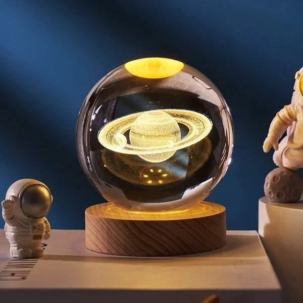 3D Solar System Crystal Ball - Galaxy Glass Globe, Astronomical Decor, Photo Accessories, Unique Birthday Gift