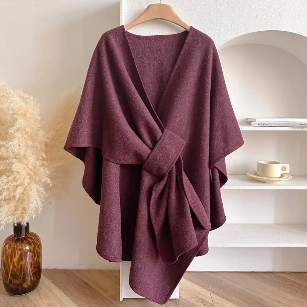 Stylish Non‑Elastic Shawl Coat with Cosy Drape
