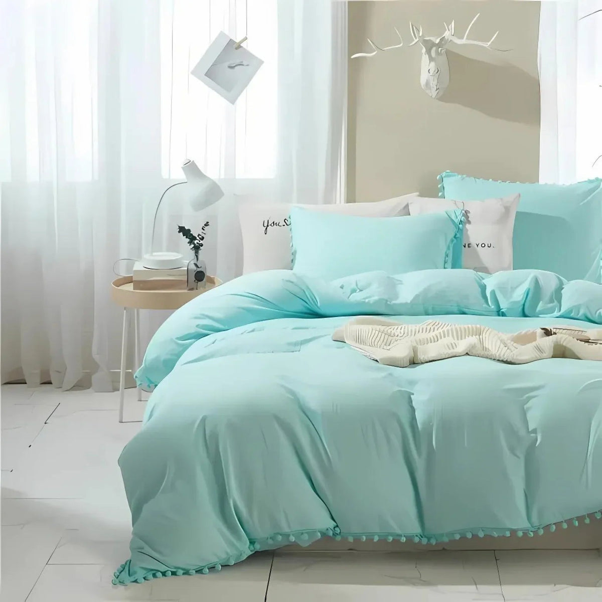 Decorative Quilt Cover Set Anna Pompom Style