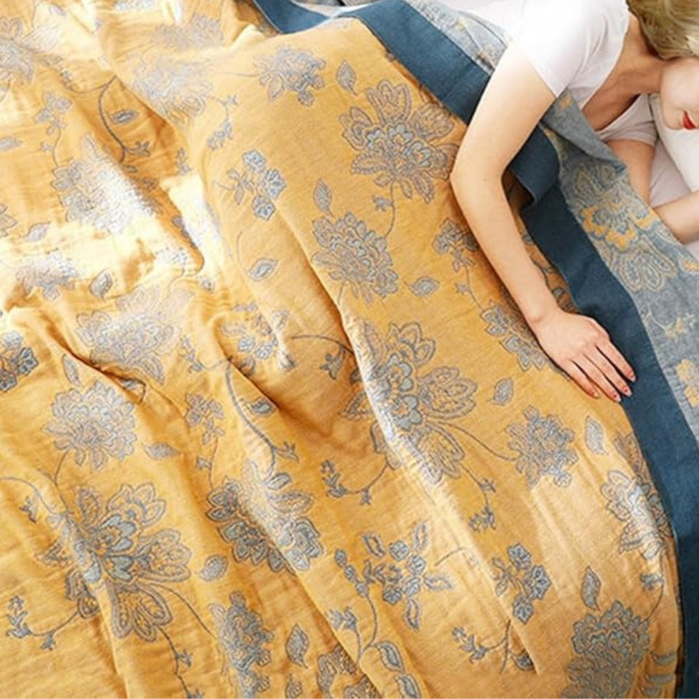 Elegant Floral Blanket Breathable All‑Season Home Comfort Cover