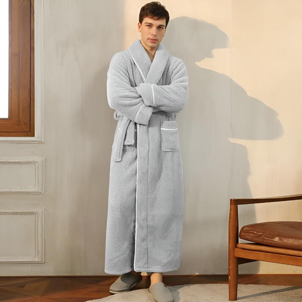 Elegant Lounge Robe with Waist Tie Closure
