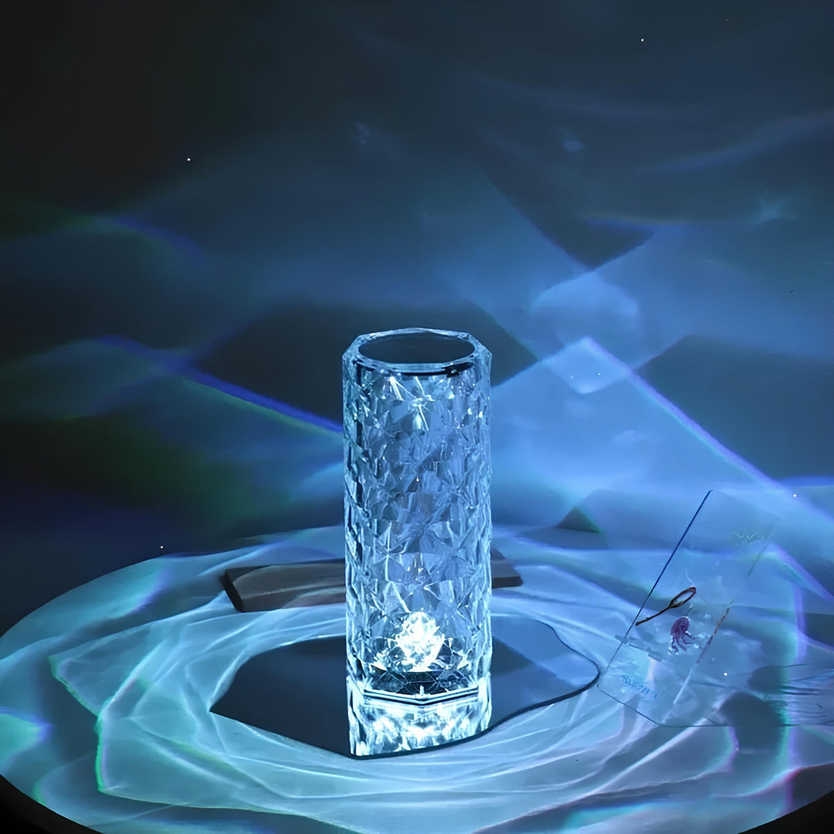 Elegant Crystal LED Lamp 16 Colour Options & Remote Control