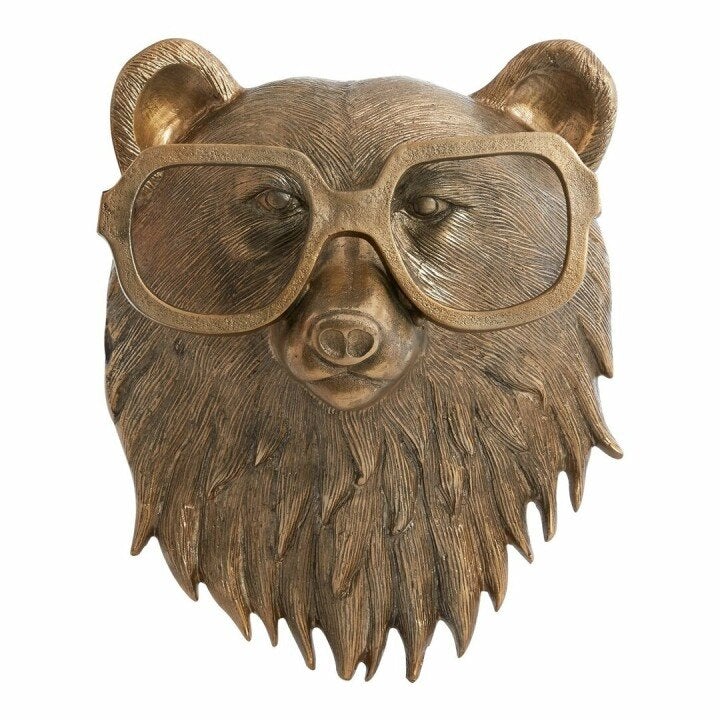 Decorative Deer Head Sculpture Rustic Textured Antler Wall Piece