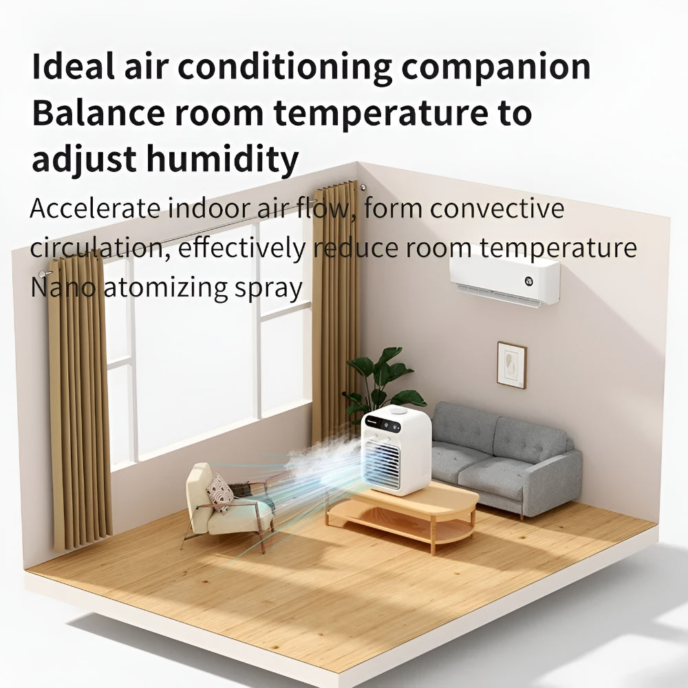 Portable Mini Air Cooler with Mist for Personal Desk Cooling