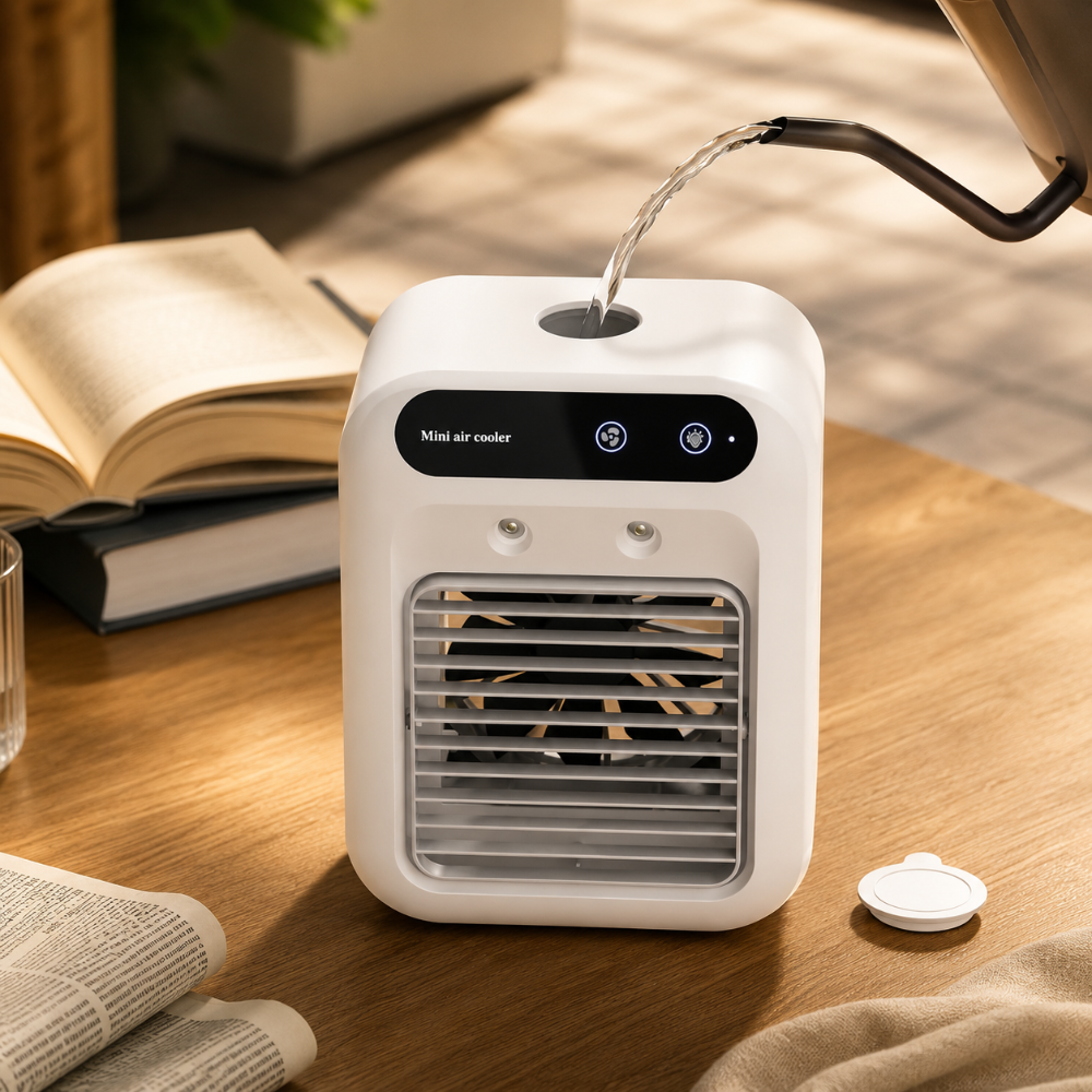 Portable Mini Air Cooler with Mist for Personal Desk Cooling