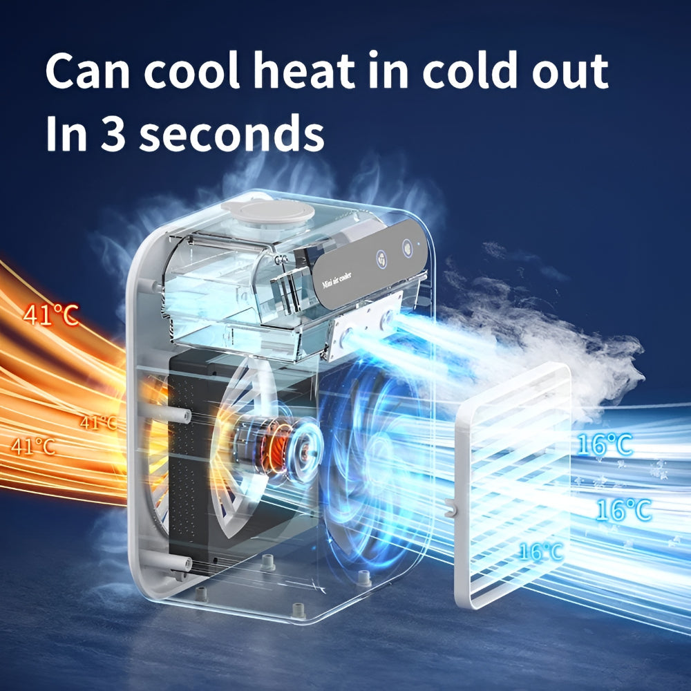 Portable Mini Air Cooler with Mist for Personal Desk Cooling
