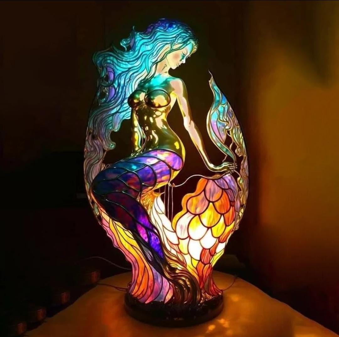 Home Decor Animal Lamp Color Glow Stained Glass Effect
