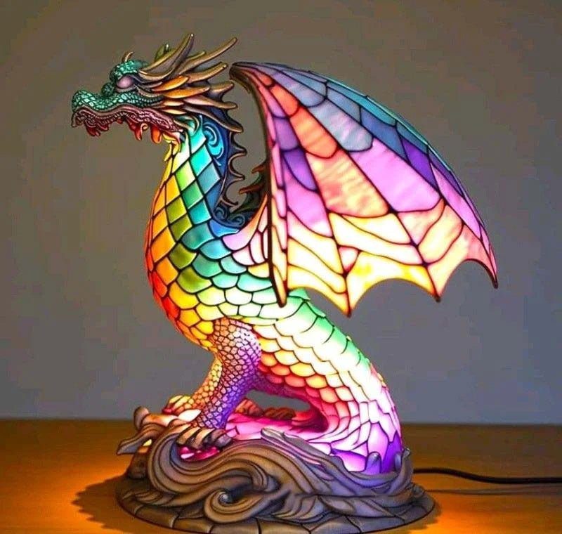 Home Decor Animal Lamp Color Glow Stained Glass Effect