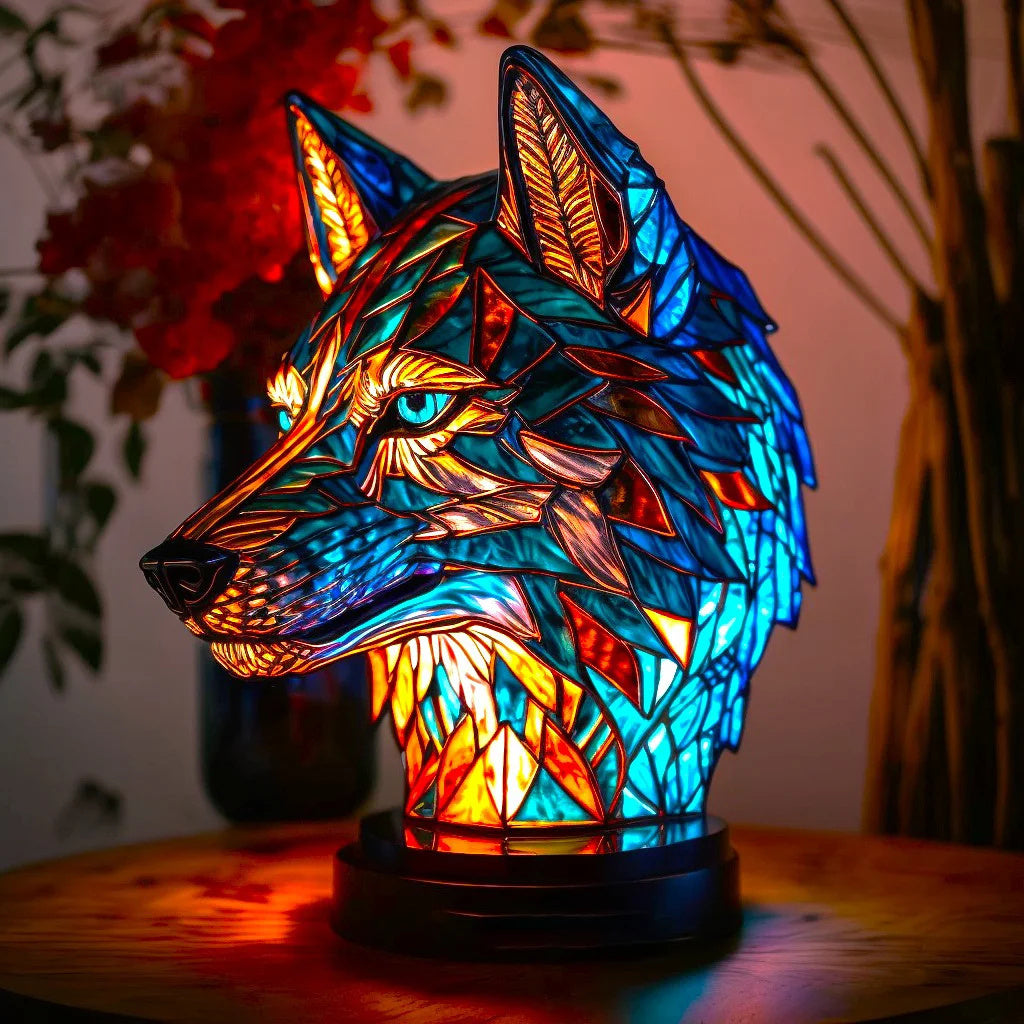 Home Decor Animal Lamp Color Glow Stained Glass Effect