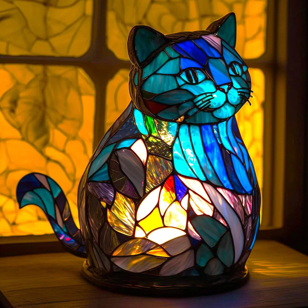 Home Decor Animal Lamp Color Glow Stained Glass Effect
