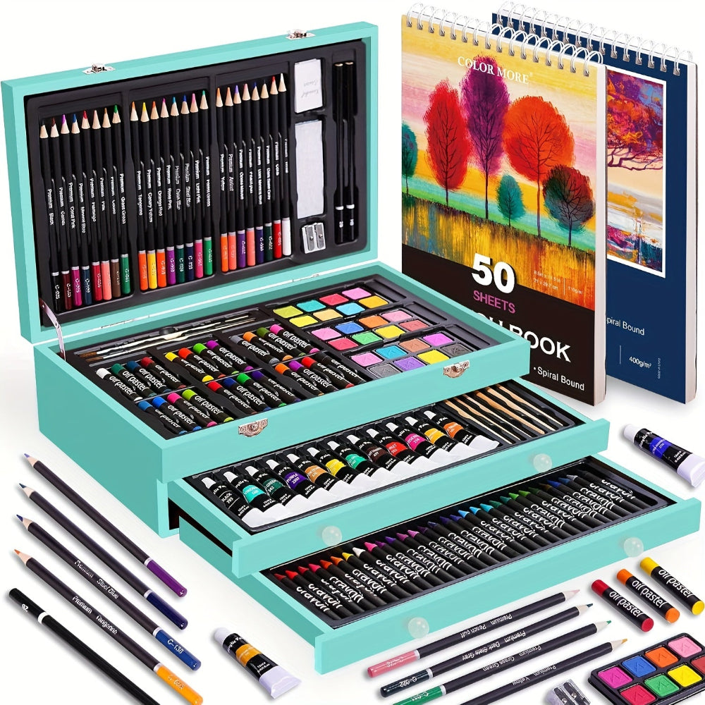 Art Set Gift Box Wooden Case Professional Drawing Painting Kit