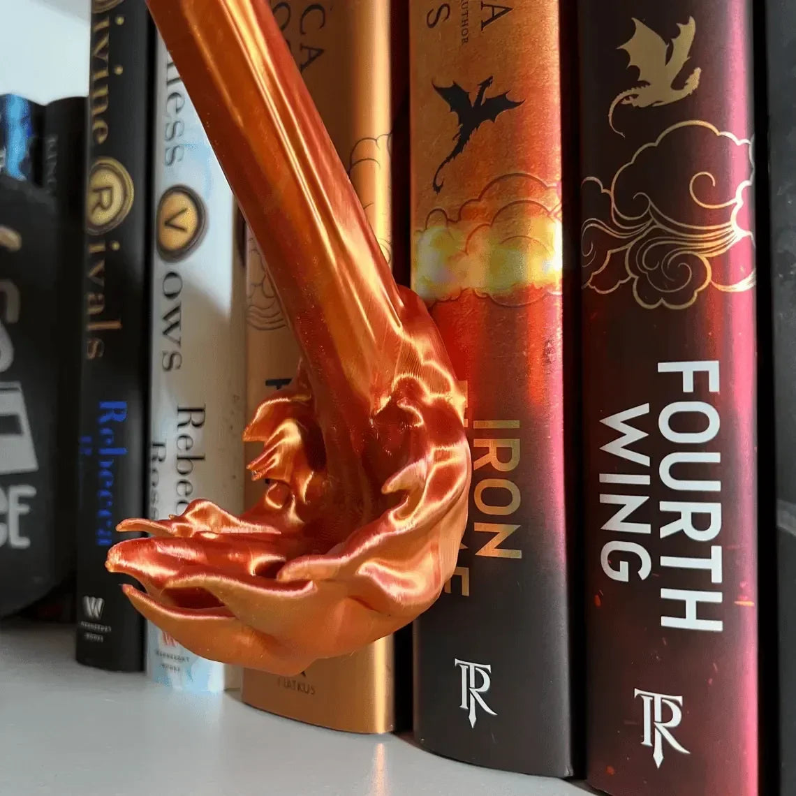 Dragon Flame Book Nook – Fantasy Bookshelf Decoration