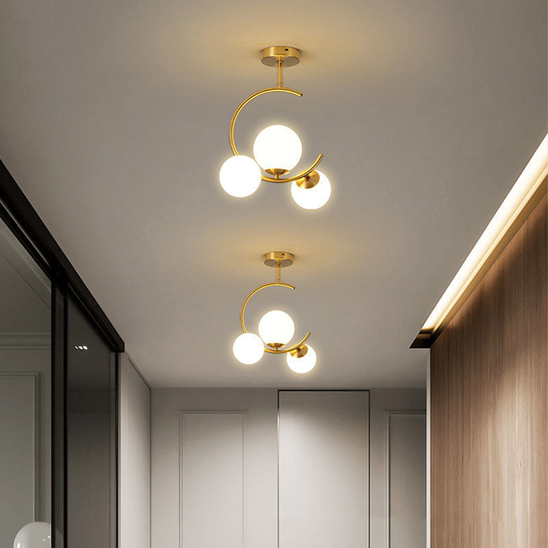 Scandinavian Ceiling Lights with Curved Globe Design