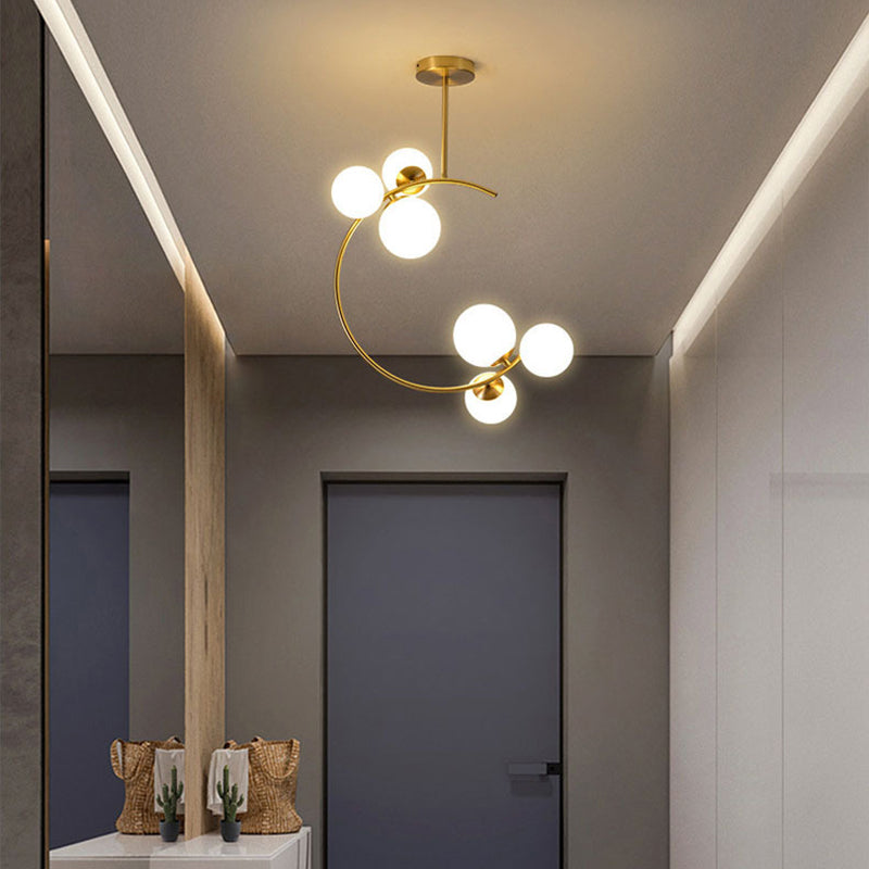 Scandinavian Ceiling Lights with Curved Globe Design
