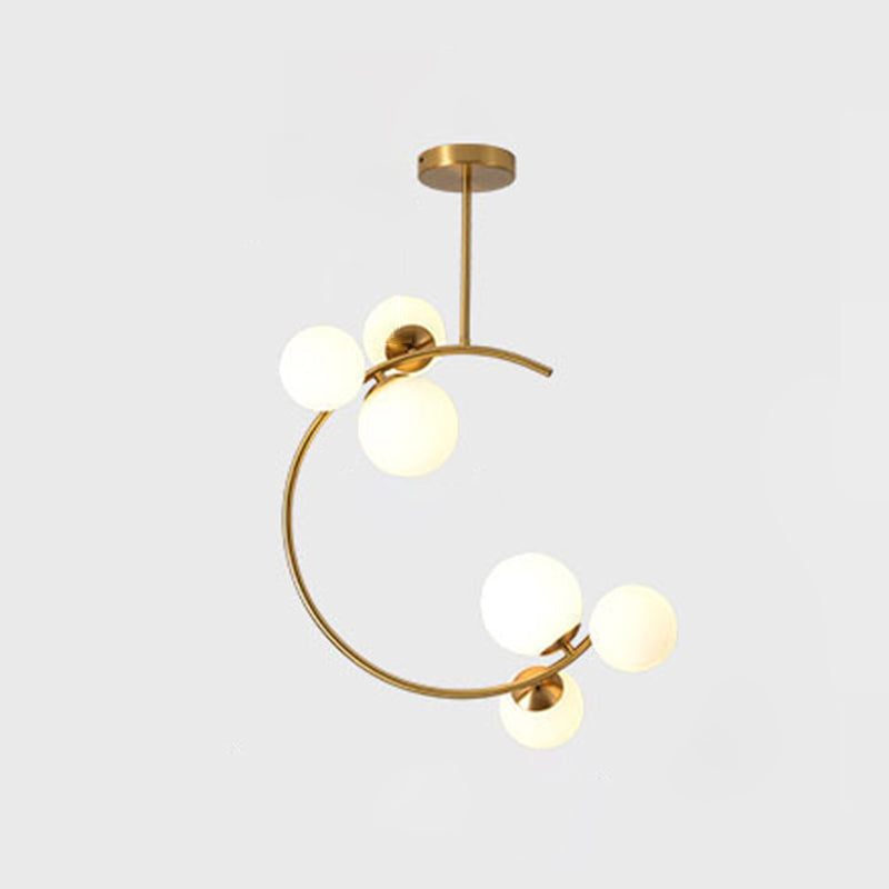 Scandinavian Ceiling Lights with Curved Globe Design