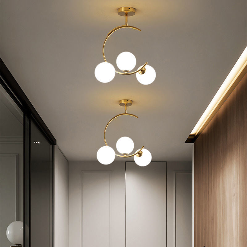 Scandinavian Ceiling Lights with Curved Globe Design