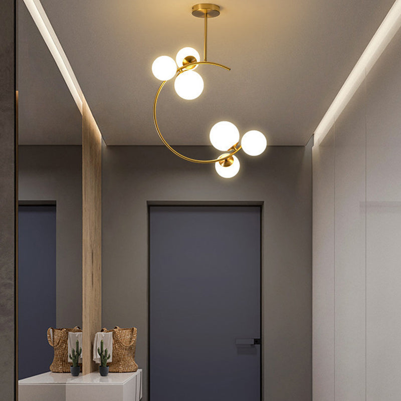 Scandinavian Ceiling Lights with Curved Globe Design