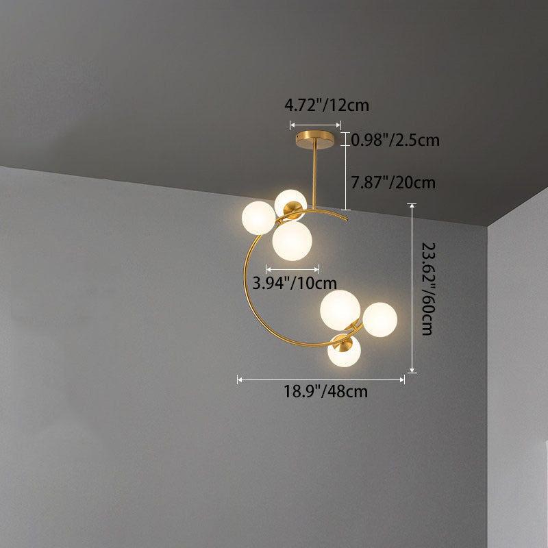 Scandinavian Ceiling Lights with Curved Globe Design