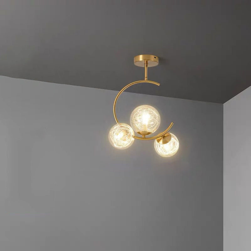 Scandinavian Ceiling Lights with Curved Globe Design