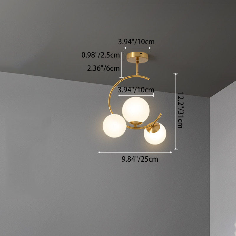 Scandinavian Ceiling Lights with Curved Globe Design