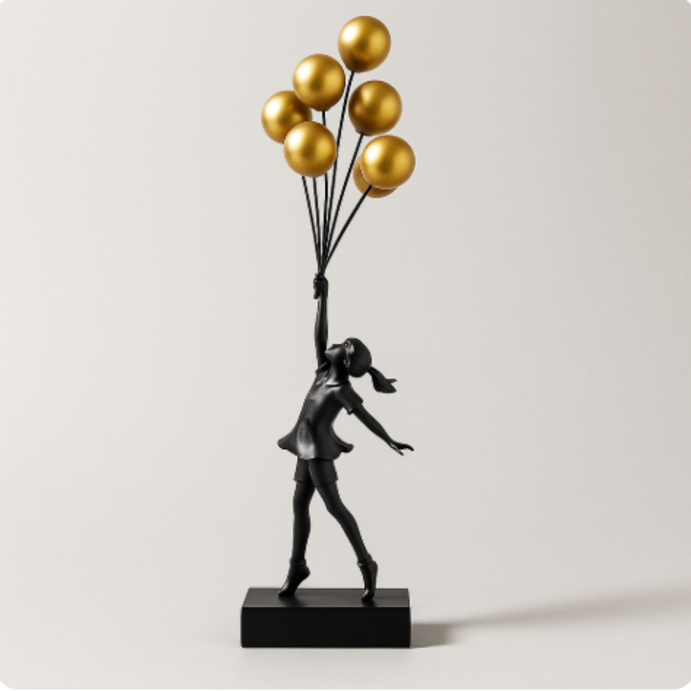 Decorative Girl Sculpture Modern Balloon Figure for Home Décor