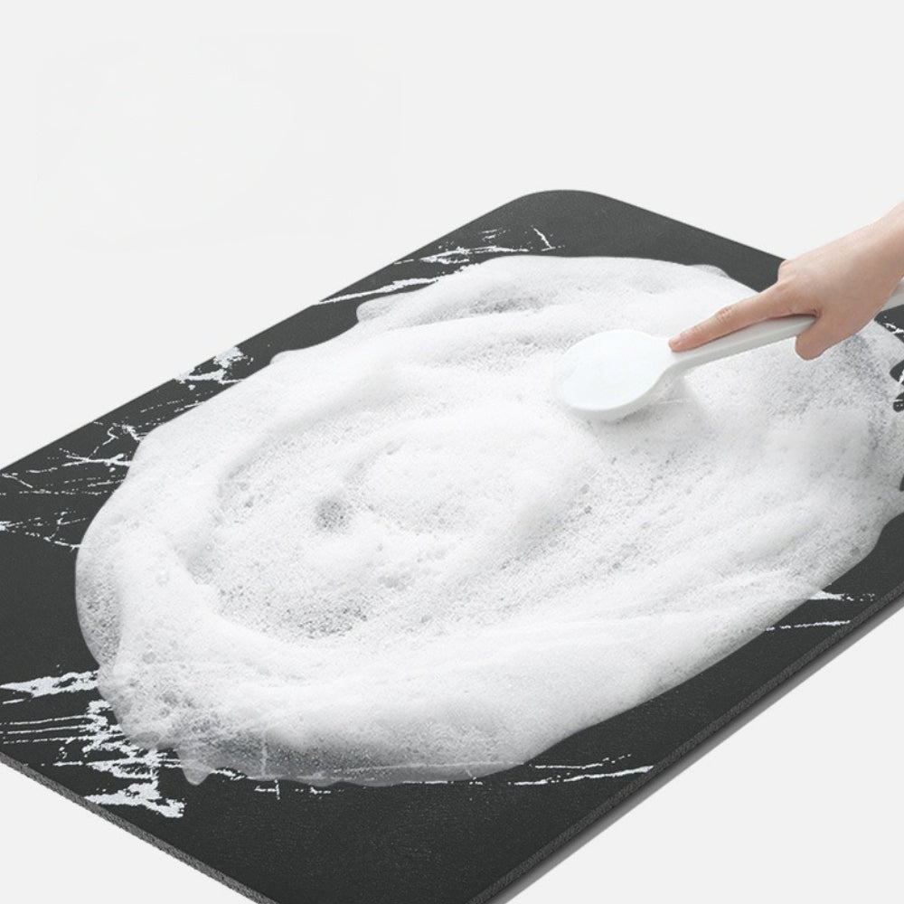 Quick Dry Marble Style Bathroom Mat