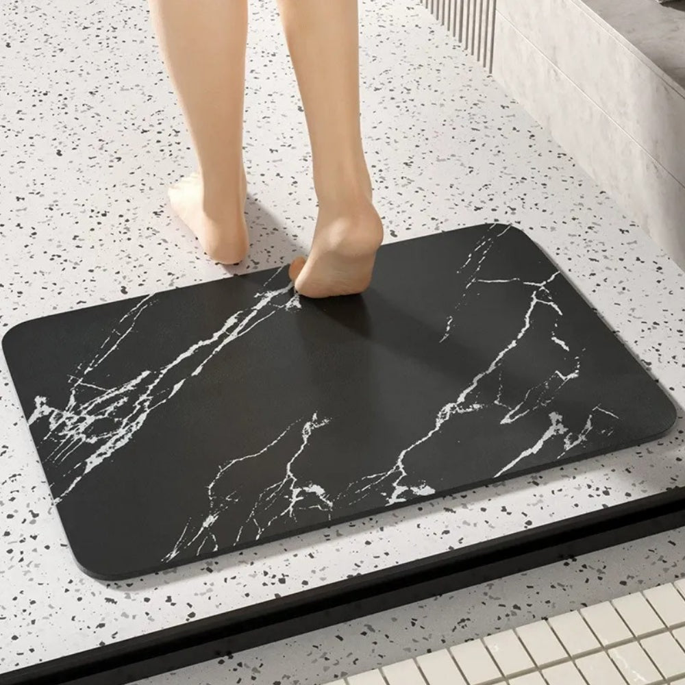 Quick Dry Marble Style Bathroom Mat