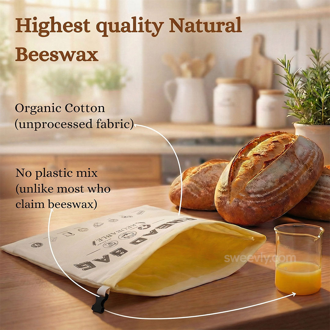 Premium 100% Cotton-Beeswax Bread Bags