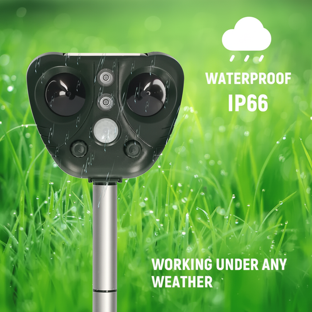Solar Powered Ultrasonic Bird Repeller for Garden and Yard Protection