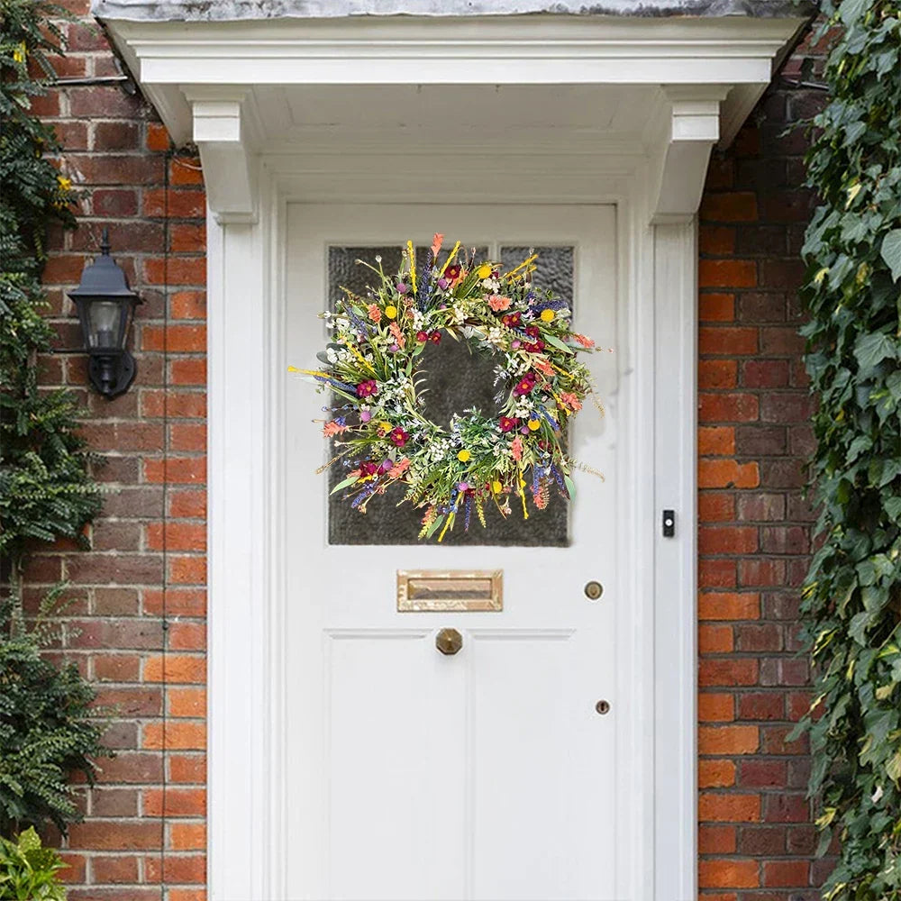 Decorative Artificial Flower Wreath Indoor and Outdoor Door Display