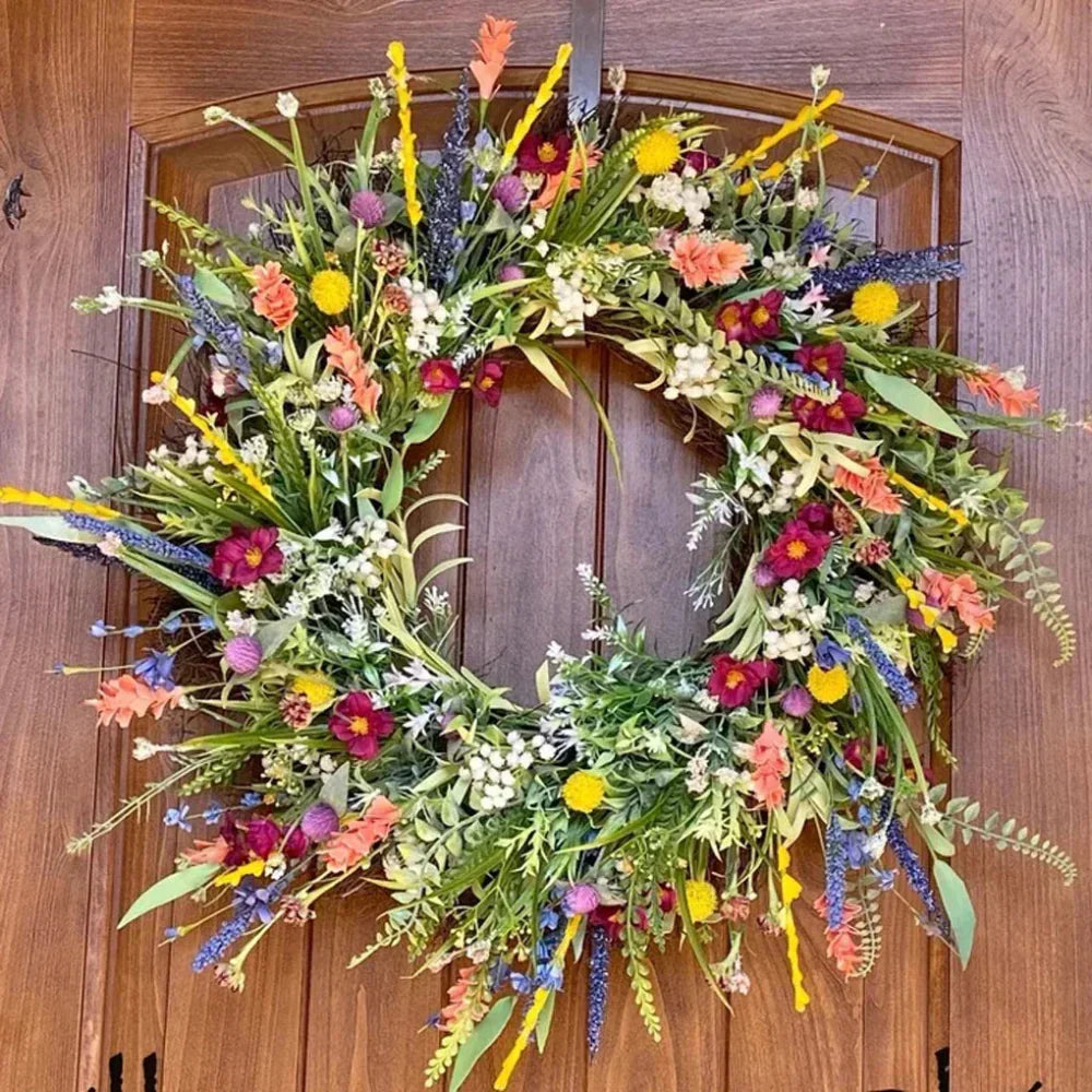 Decorative Artificial Flower Wreath Indoor and Outdoor Door Display