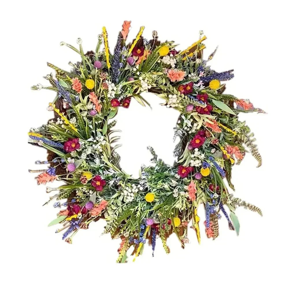 Decorative Artificial Flower Wreath Indoor and Outdoor Door Display