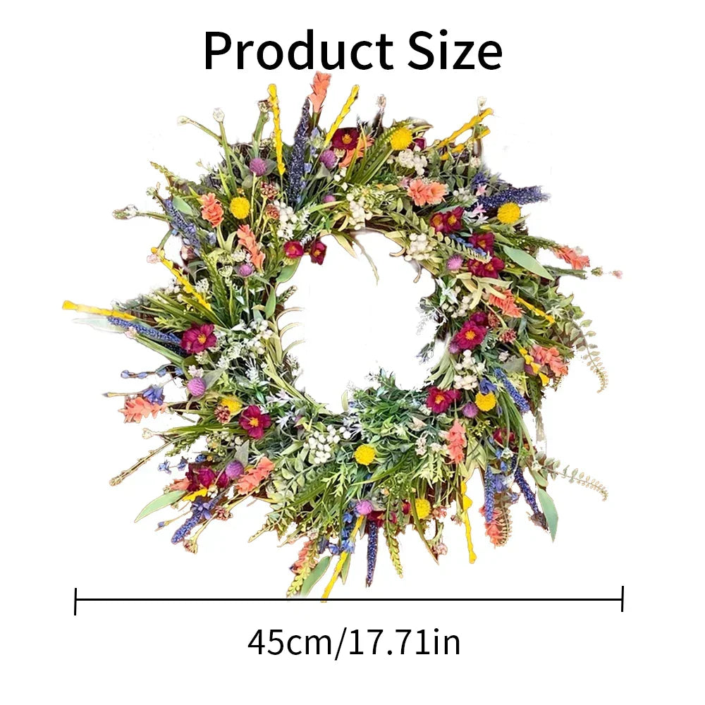 Decorative Artificial Flower Wreath Indoor and Outdoor Door Display
