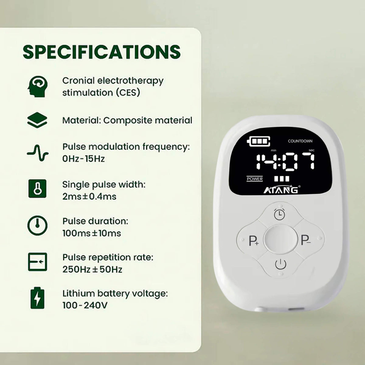 Rechargeable CES Therapy Device for Sleep & Anxiety