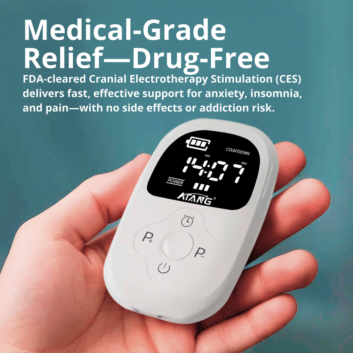 Rechargeable CES Therapy Device for Sleep & Anxiety