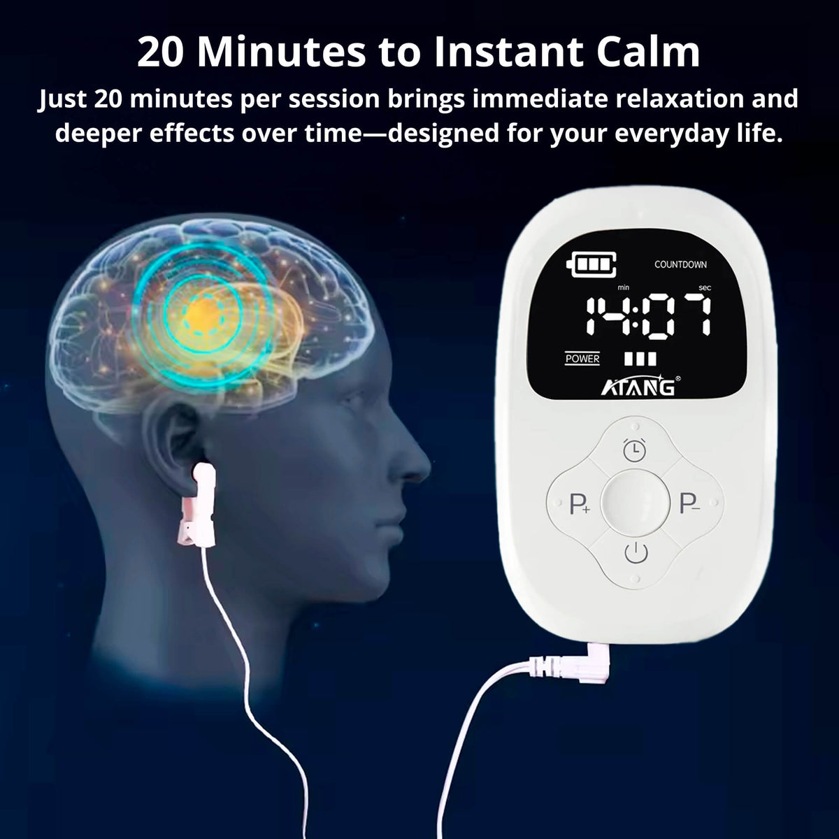 Rechargeable CES Therapy Device for Sleep & Anxiety