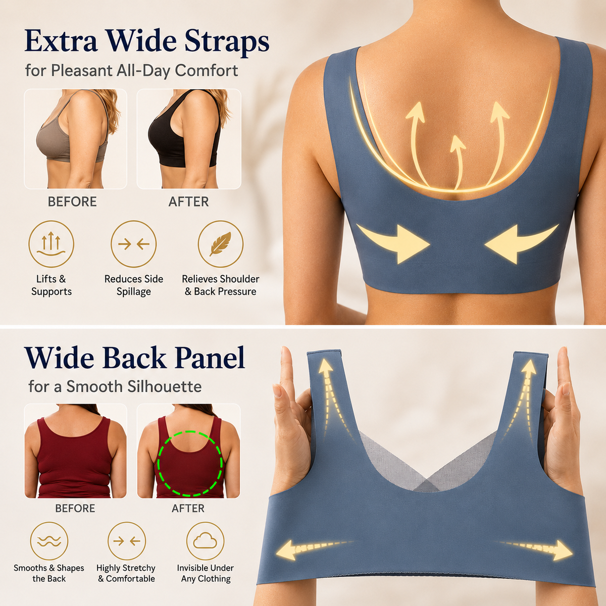 Women's Wire-Free Seamless Support Bra