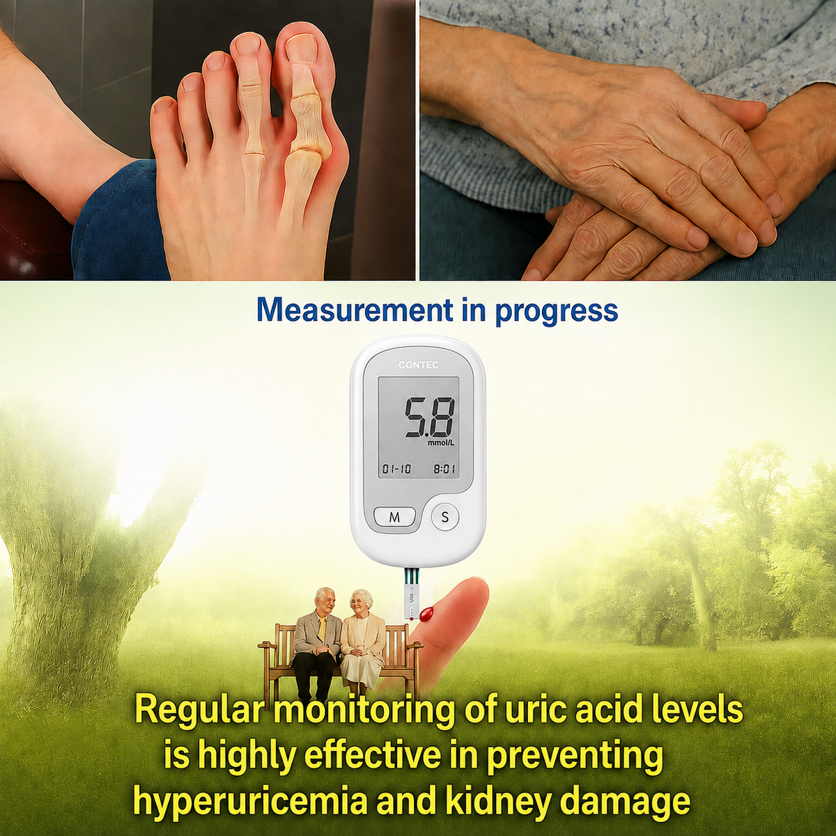 Blood Glucose Monitor Non-Painful Fingertip Portable Digital Display